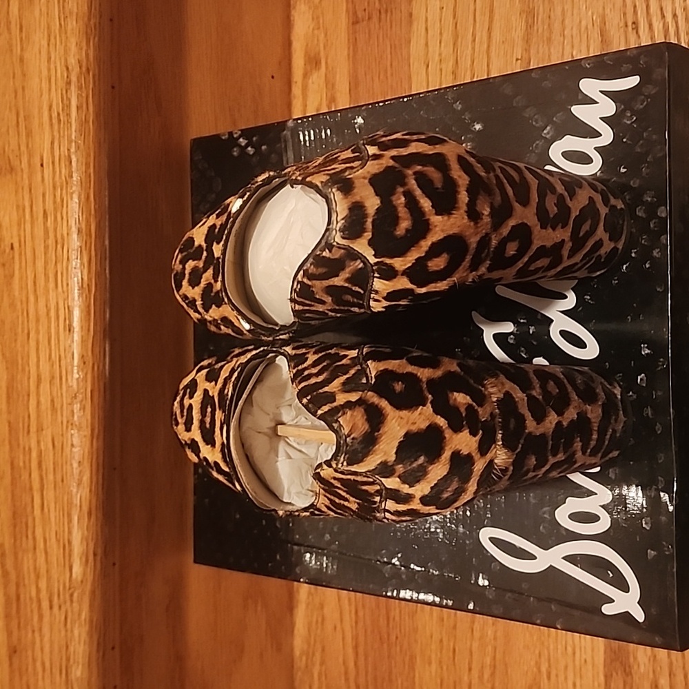 NIB Sam Edelman "Aretha" Leopard Brahma Platform Horsebit Loafers 9M - Picture 12 of 15